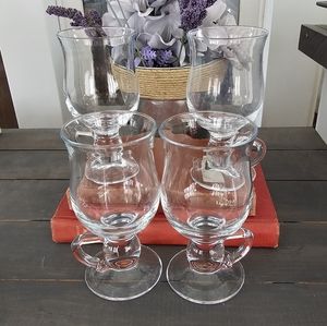Set of 4 Irish Coffee pedestal glasses